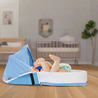 Berceau de Voyage - BabyNest™ - Bleu - Royaume des Bébés