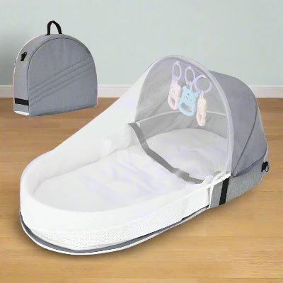 Berceau de Voyage - BabyNest™ - Gris - Royaume des Bébés