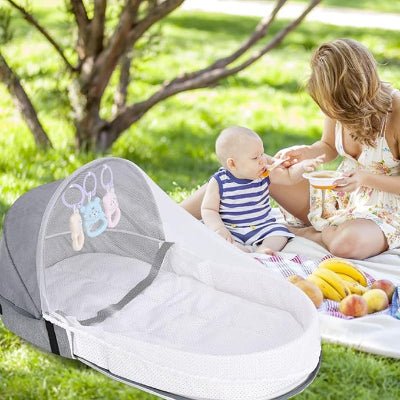 Berceau de Voyage - BabyNest™ - Gris - Royaume des Bébés