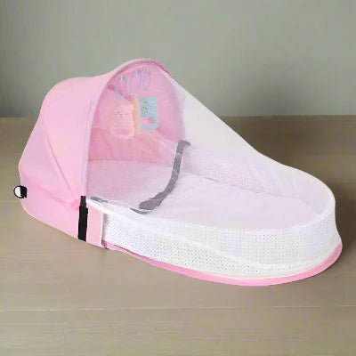 Berceau de Voyage - BabyNest™ - Rose - Royaume des Bébés