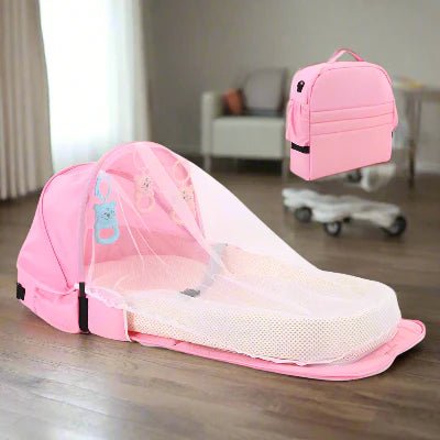 Berceau de Voyage - BabyNest™ - Rose - Royaume des Bébés