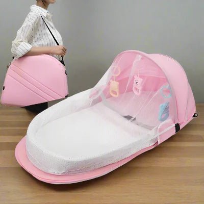 Berceau de Voyage - BabyNest™ - Rose - Royaume des Bébés