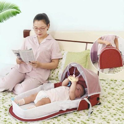 Berceau de Voyage - BabyNest™ - Rouge - Royaume des Bébés
